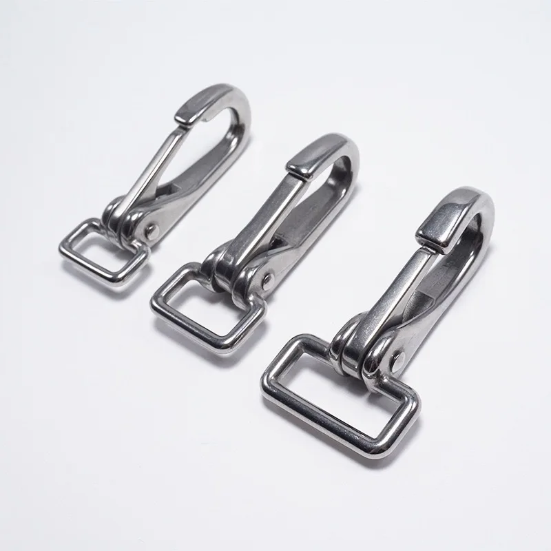 Stainless Steel Square Swivel Snap Hook - Durable Webbing Clip for Handbag, Dog Leash,DIY Leather Craft Accessories