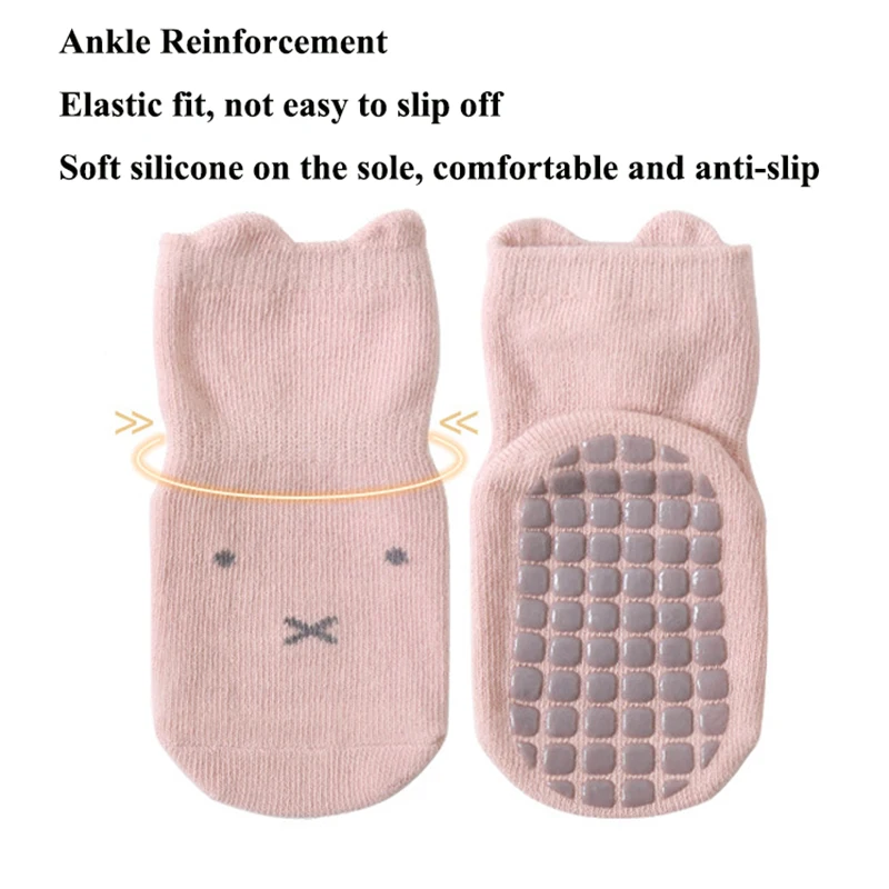 2026 New A-class Combed Cotton Toddler Newborn Anti-slip Socks for 0-5Y Mis-calf Breathable Infant First Walking Playing Socks