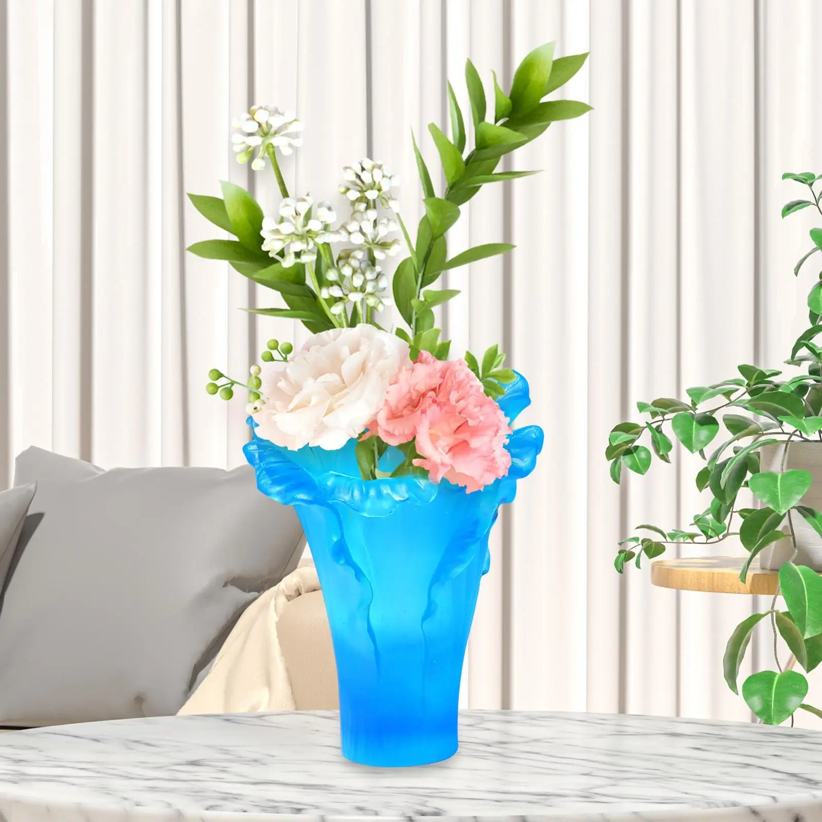 

Decorative Vase Flower Pot Floral Arrangement Decors Bud Vase Glass Flower Vase Cabbage Shaped Vase for Bedroom Housewarming