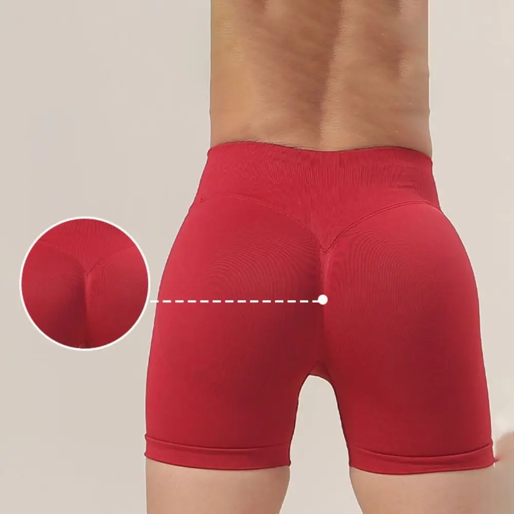 Seamless Leggings Gym Shorts Breathable Tight Fitting Fitness Shorts Lifted Buttocks Solid Color Yoga Shorts Yoga Exercise