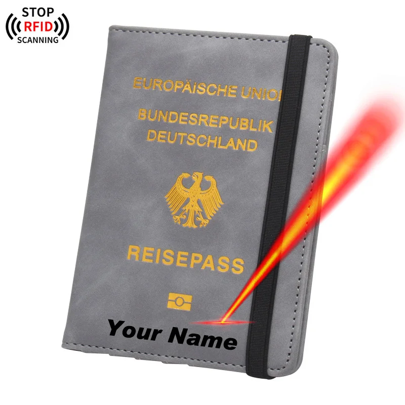 Rfid Personalized Customize German Passport Cover with Names Pink Germany Passport Holder Case for Passports Travel Wallets