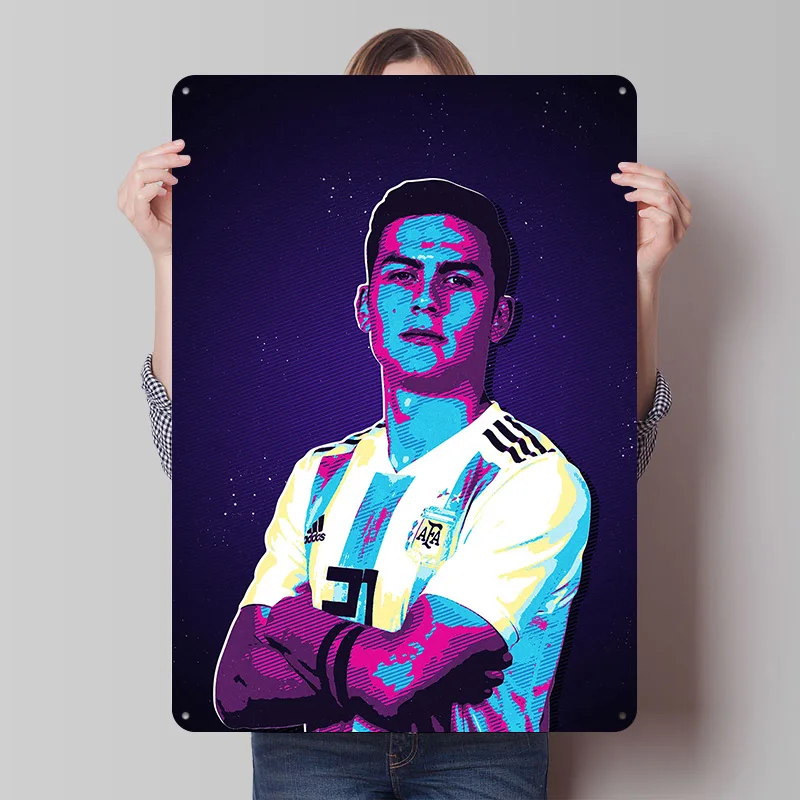 Argentinien Fußballspieler Druckposter Individualisierte Retro Wandkunst Vintage Metallschilder für Fans Heimdekoration Raumdekoration