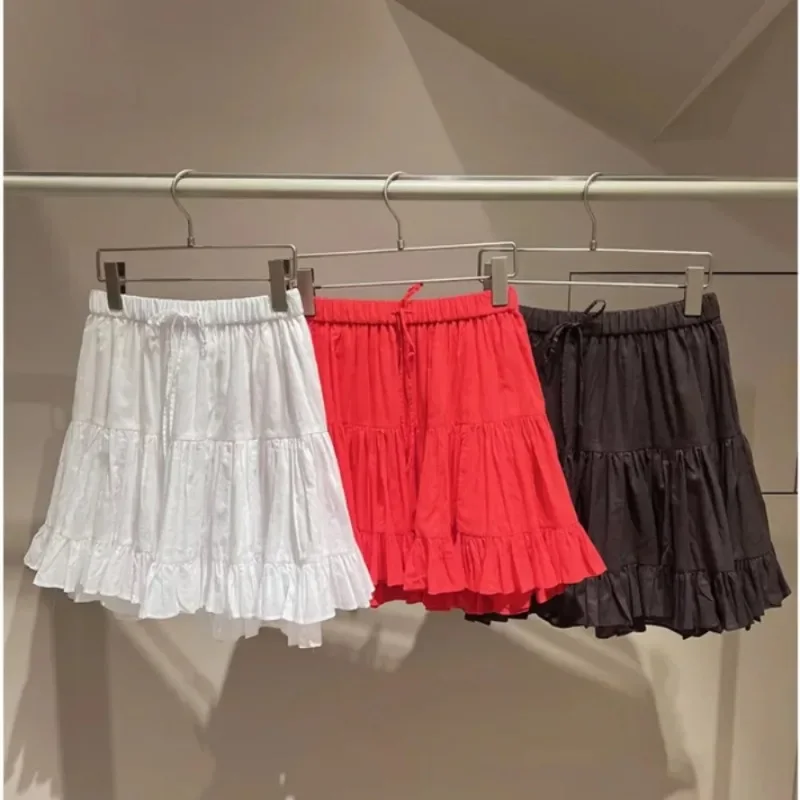 

Japanese Bow Faldas Mujer High Waist Pleated Women Skirt Feminino Sexy Mini Skirts Sweet All Match Ropa 2024 Spring Summer