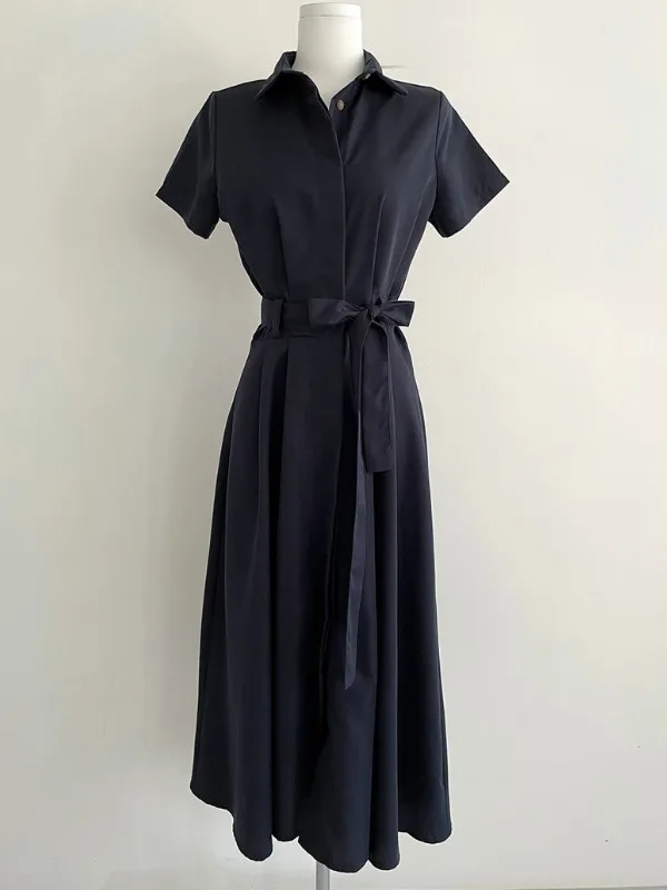 Ele irt Sle Summer Dr Dames Eenvoudig High-End Gevoelens Taille-Knipperend Afslanken ort Sve Long Dr