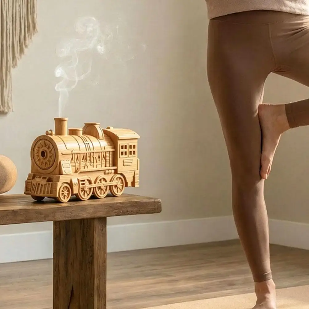Creative Vintage Train Air Humidifier Aromatherapy Diffuser Cool Mist Jellyfish Smoke Ring Office Home Decorative Relaxing Gift
