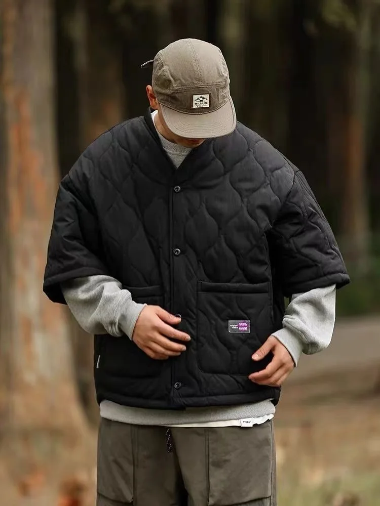 

Новая мужская хлопковая куртка-халат 2025 года: теплая повседневная винтажная верхняя одежда для осени