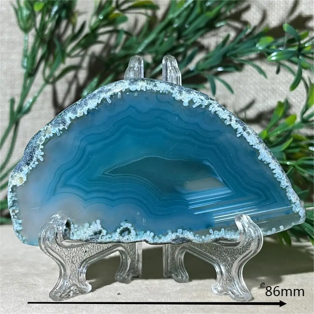 Crystal Natural Slab Agate Stone Quartz Geode Slice Mineral Coaster Polished Energy  Healing Reiki Home Decoration+Stand