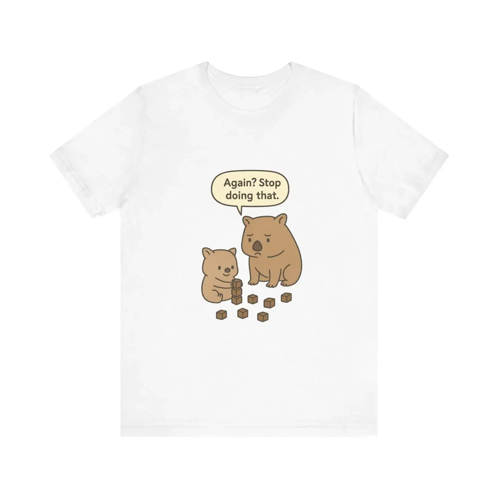 Funny Wombat Poop Tower T Shirt Cute Animal  vintage Washed Breathable Stretched homme Unisex Versatile Comfortable fashion