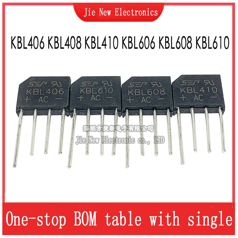 5PCS KBL406 KBL408 KBL410 KBL606 KBL608 KBL610 Single Phase Diode Bridge Rectifier KBL-406 KBL-410 KBL-606 KBL-608 KBL-610 DIP-4