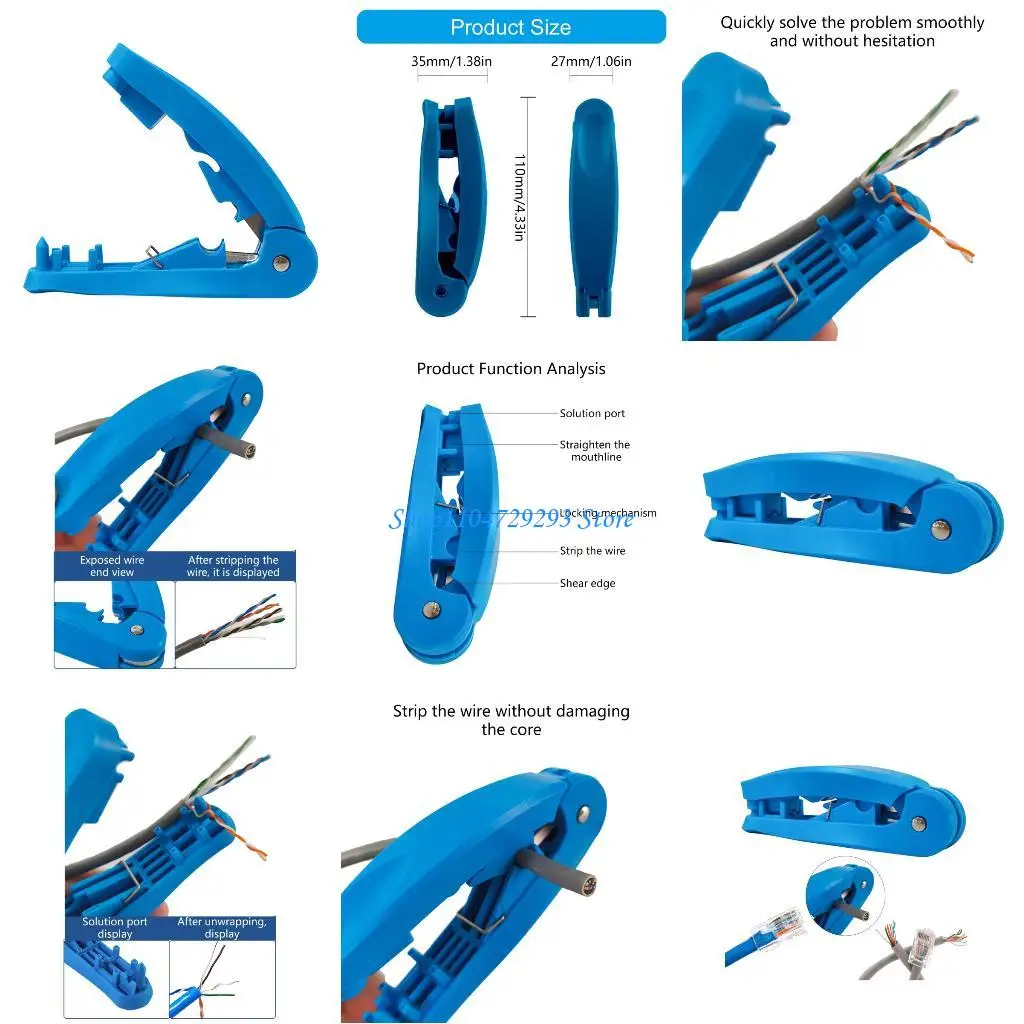 

Y2GD Professional RJ45 Cable Tool For Wire Stripping Untangling And Cutting With Lock Design