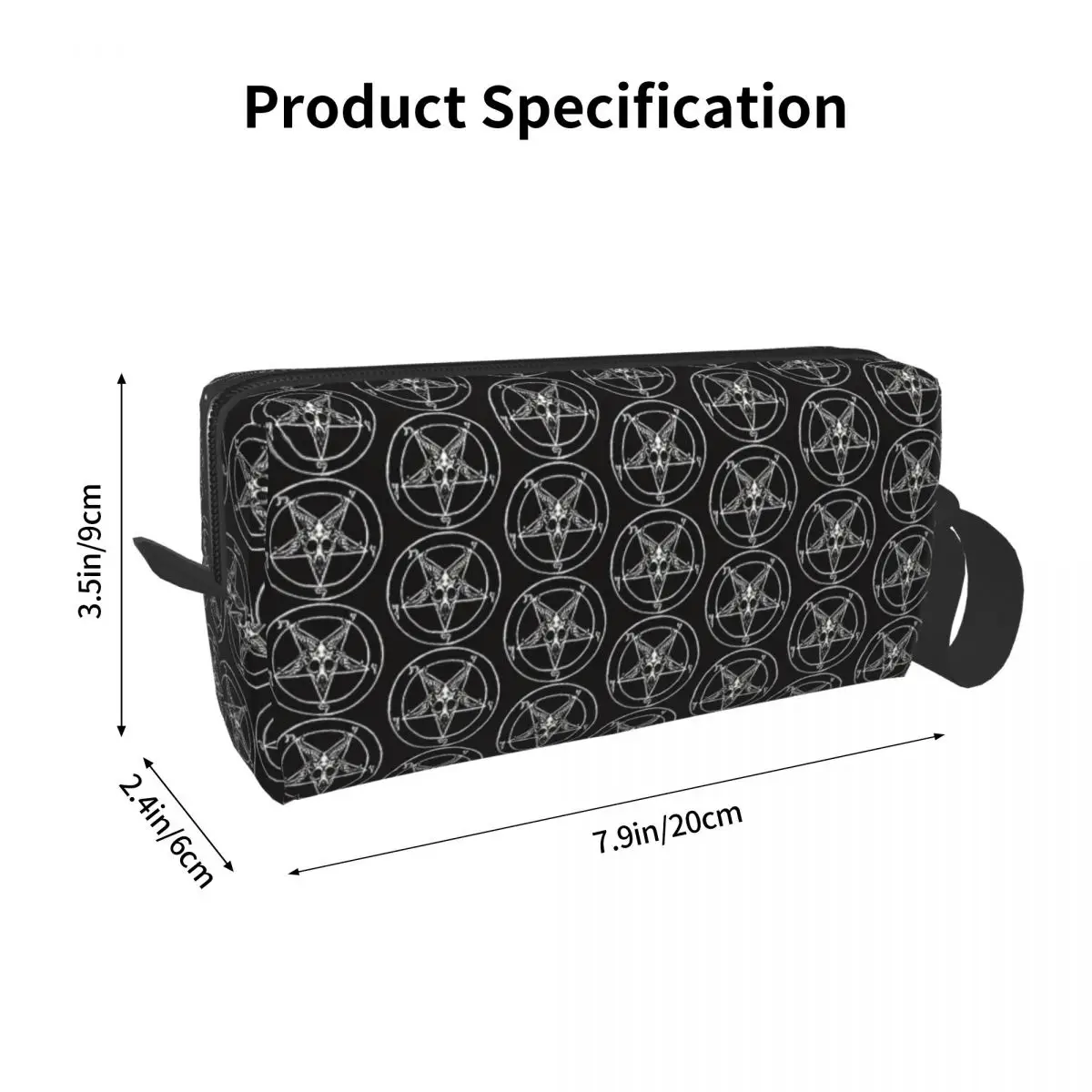 Baphomet Pentagram Makeup Bag Cosmetic Organizer Storage Dopp Kit Toiletry Cosmetic Bag for Women Beauty Travel Pencil Case