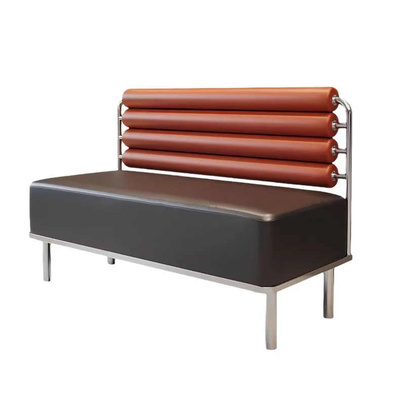 Stainless steel light luxury house booth sofa commercial theme restaurant sofa