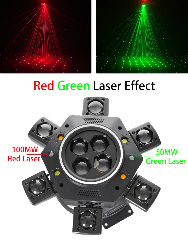 1/2PCS 150W 6 Arms Moving Head Light Beam Laser Strobe Cree RGBW DMX512 Sound Control for DJ Bar KTV Disco Party Wedding