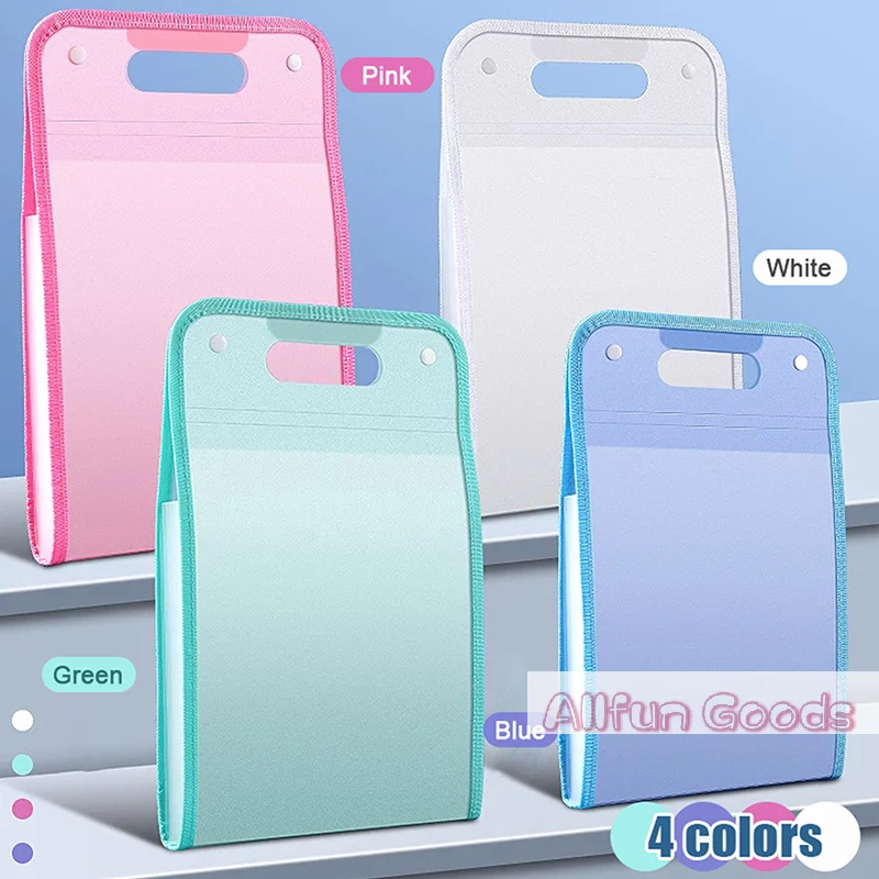 [TG835]13 Pocket File Folders Portable A4 Letter Size Macaron Color Accordian Document Organizer Classroom Office Home Storage