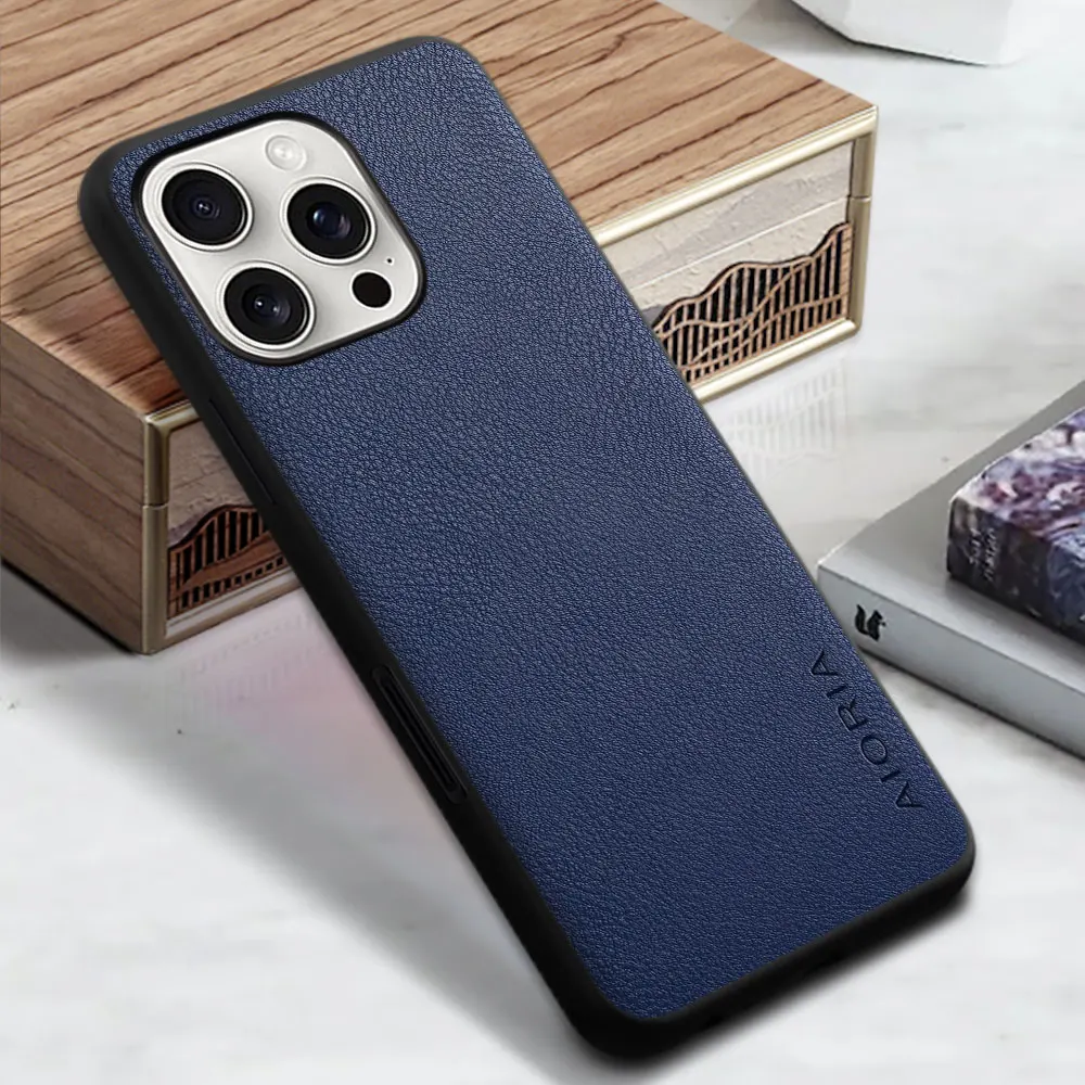 حافظة لهاتف آيفون 16 15 14 13 12 11 Pro Max حافظة صغيرة غطاء هاتف Funda Capa بلون سادة تصميم من جلد البولي يوريثان