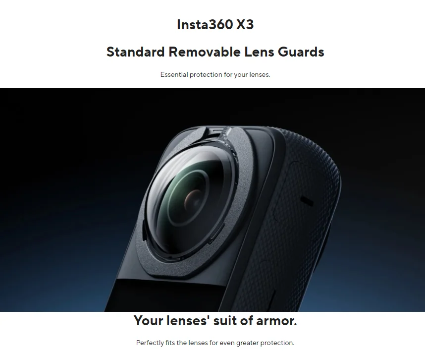 Insta360 X3 Standard Removable Lens Guards for Insta 360 X3 Lens Protector Guard Accessories