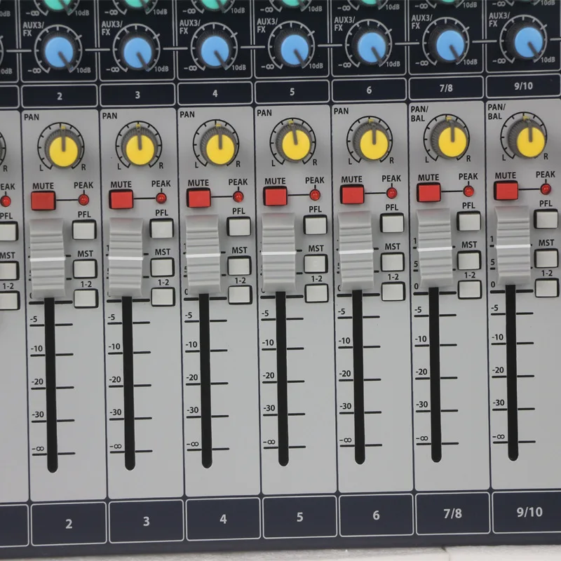 Professional 10-Channel Powered Mixer Amplifier 10-Device Support 20Hz-20kHz Frequency Response Noise Audio Sound Card