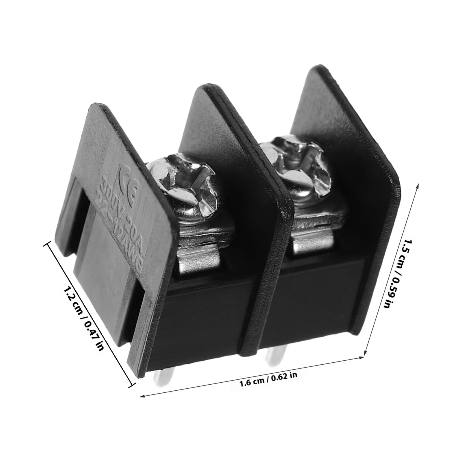 50 szt. Listwa zaciskowa śrubowa 2-pinowa o rozstawie 7,62 mm do montażu na płytce drukowanej, izolowana listwa zaciskowa do przewodów, listwa elektryczna do majsterkowania