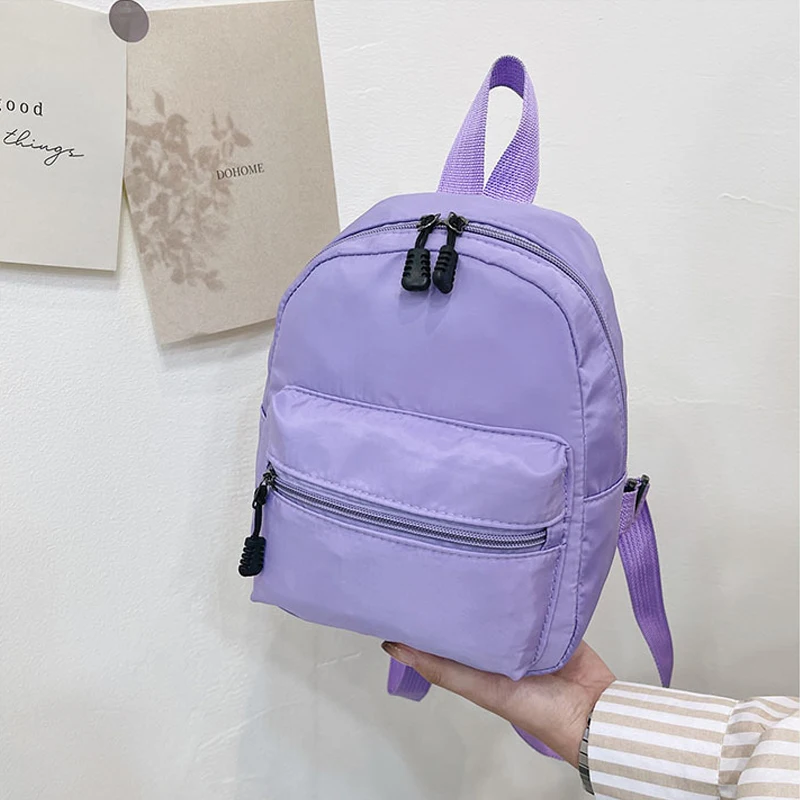 Mulheres leve mini mochila simples meninas náilon pequena mochila moda estudante viagem zíper bolsa de ombro