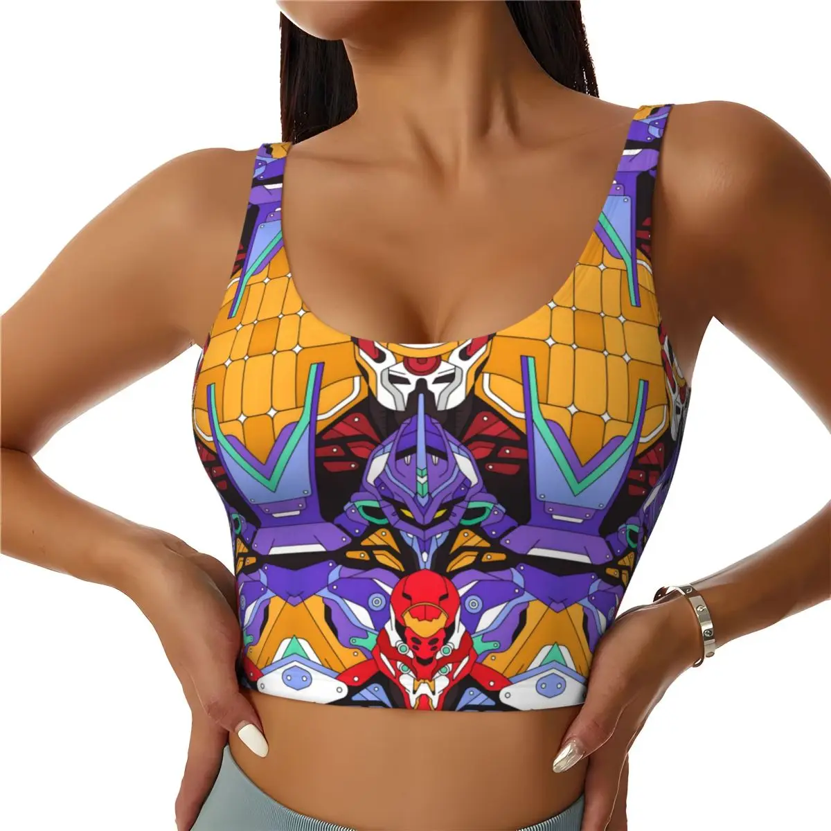 

Женские спортивные топы-бра Custom Evangelion Japan Cartoon для тренировок и бега, классические модели