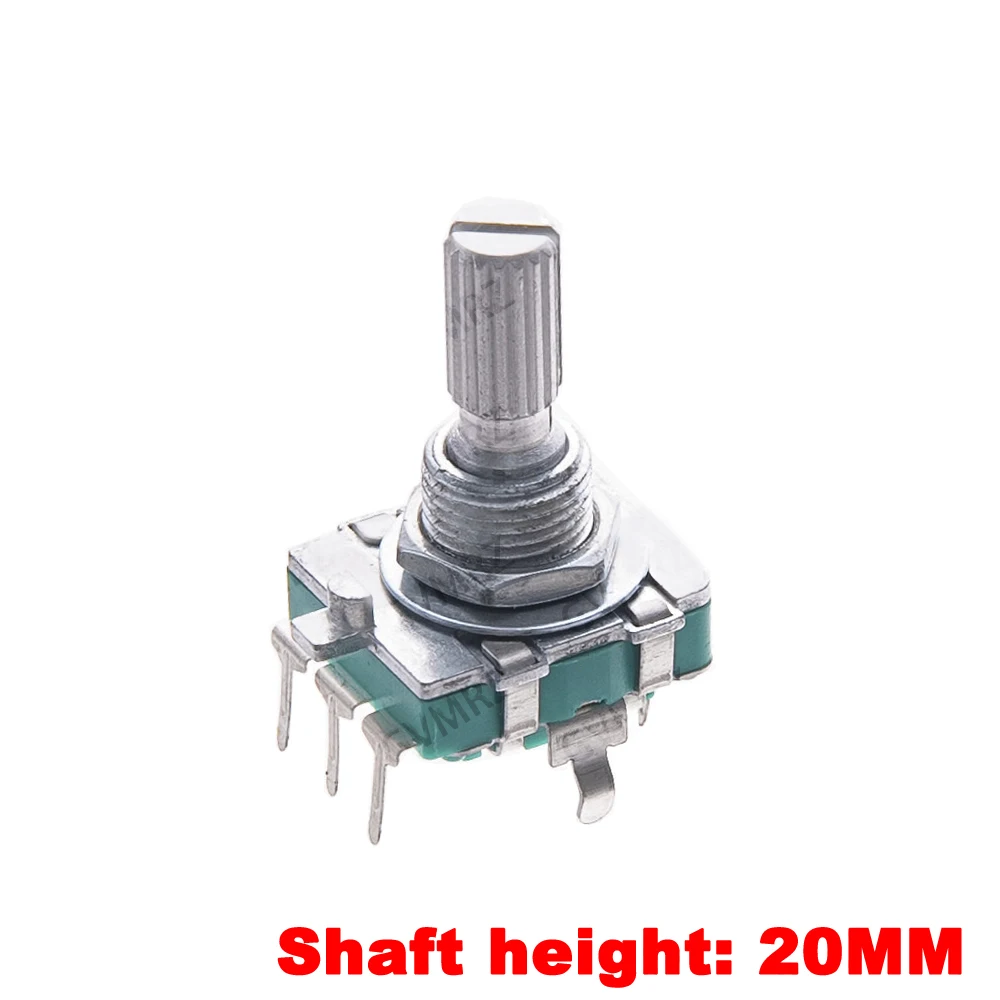 5PCS Rotary Encoder Knob Set EC11 EC12 EC16, 15mm/20mm Half Shaft Plum Shaft, With Nut Washer, DIY Electronics Parts