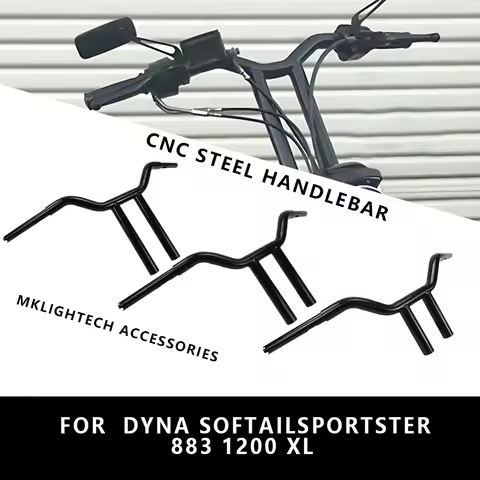 MTKRACING For Harley Dyna SoftailSportster 883 1200 XL Motorcycle Handlebars Rise T-bars 1'' Drag Bars 12'' 14'' Height
