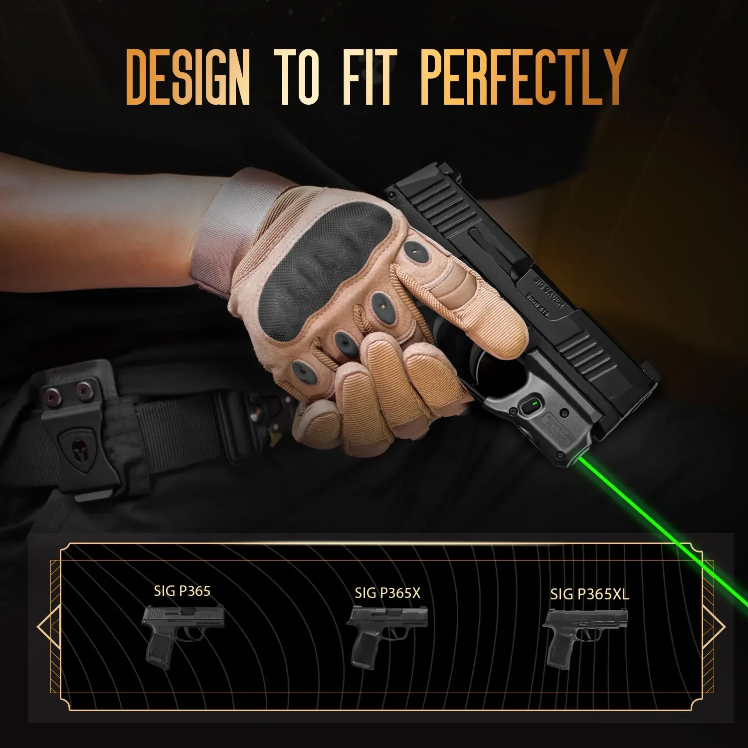 Imagem -05 - Warriorland-luz Laser Verde Sig Sauer P365 P365x P365xl Ultra Compacto Vista de Feixe com Coldre Kydex