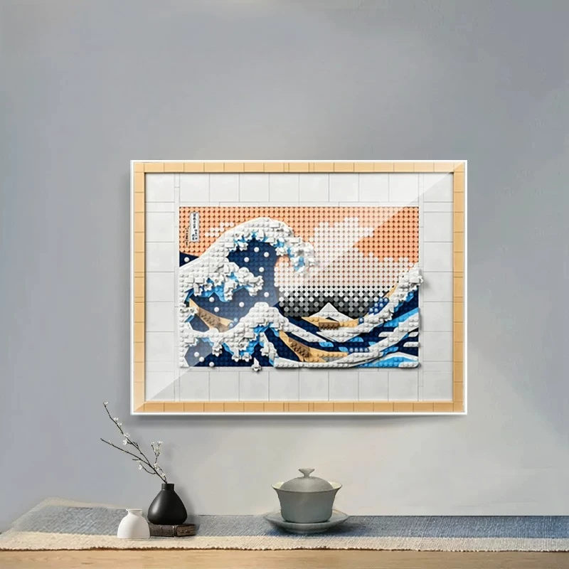 Suitable for Lego 31208 Kanagawa Wave Surfing Frame Display Box Acrylic Dust-proof Wall Hanging Cover(Excluding building blocks)