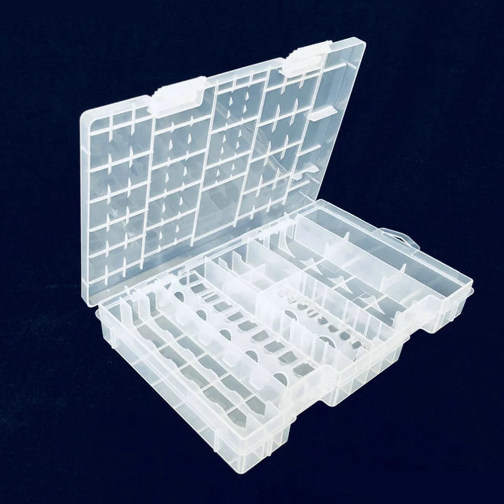 

Clear Portable Storage Case Hard Plastic Multifunctional Organizer for Aa Aaa 9V Batteries Holder Storage