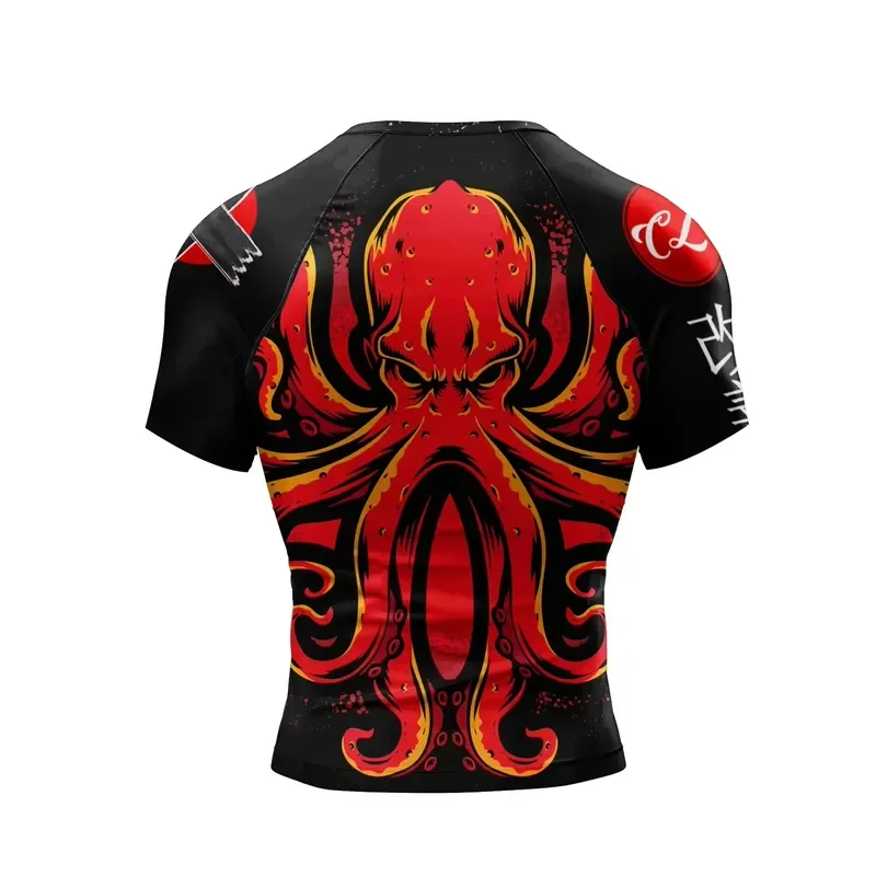 2026 New No Gi Bjj T Shirt Jiu Jitsu Kickboxing Training Rashguard Polyester Spandex Compression Sublimation Sports Men Tee