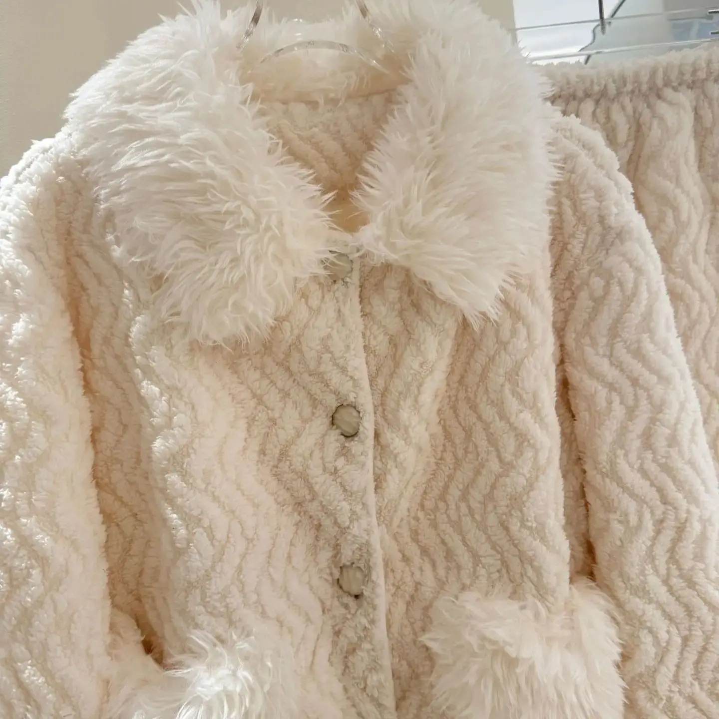 산호 양털 겨울 따뜻한 잠옷 긴 소매 여성 파자마 긴 소매 파자마 세트 바지 세트 홈웨어 홈 슈트