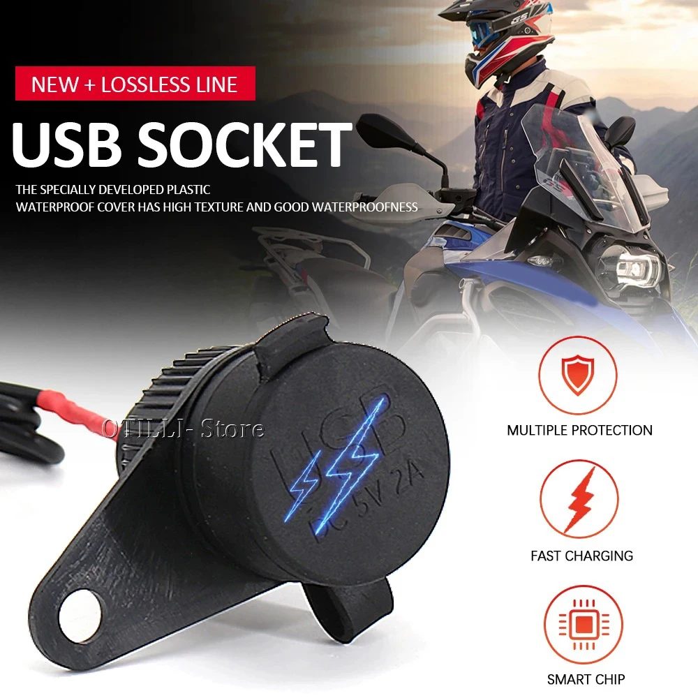 Nouvelles pièces de moto USB Double prise pour BMW R1200GS R1250GS R1150GS R1100GS R1250RT R1200RT Adventure ADV LC GS C400GT C400X