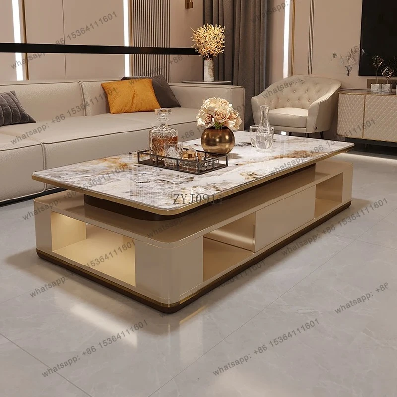 Coffee table living room high sense creative extended microcrystalline stone combination coffee table decoración hogar