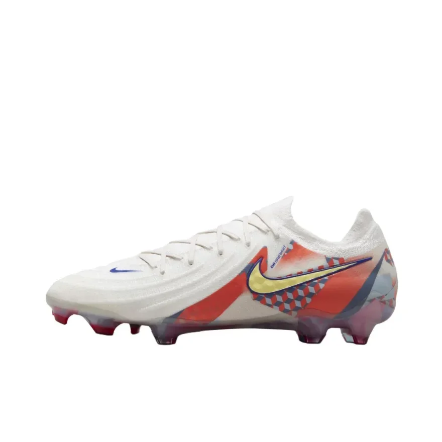 NIKE Phantom GX 2 Elite FG Men's Soccer Cleats Gum Spikes Comfortable and Simple Hard Turf Natural Turf White