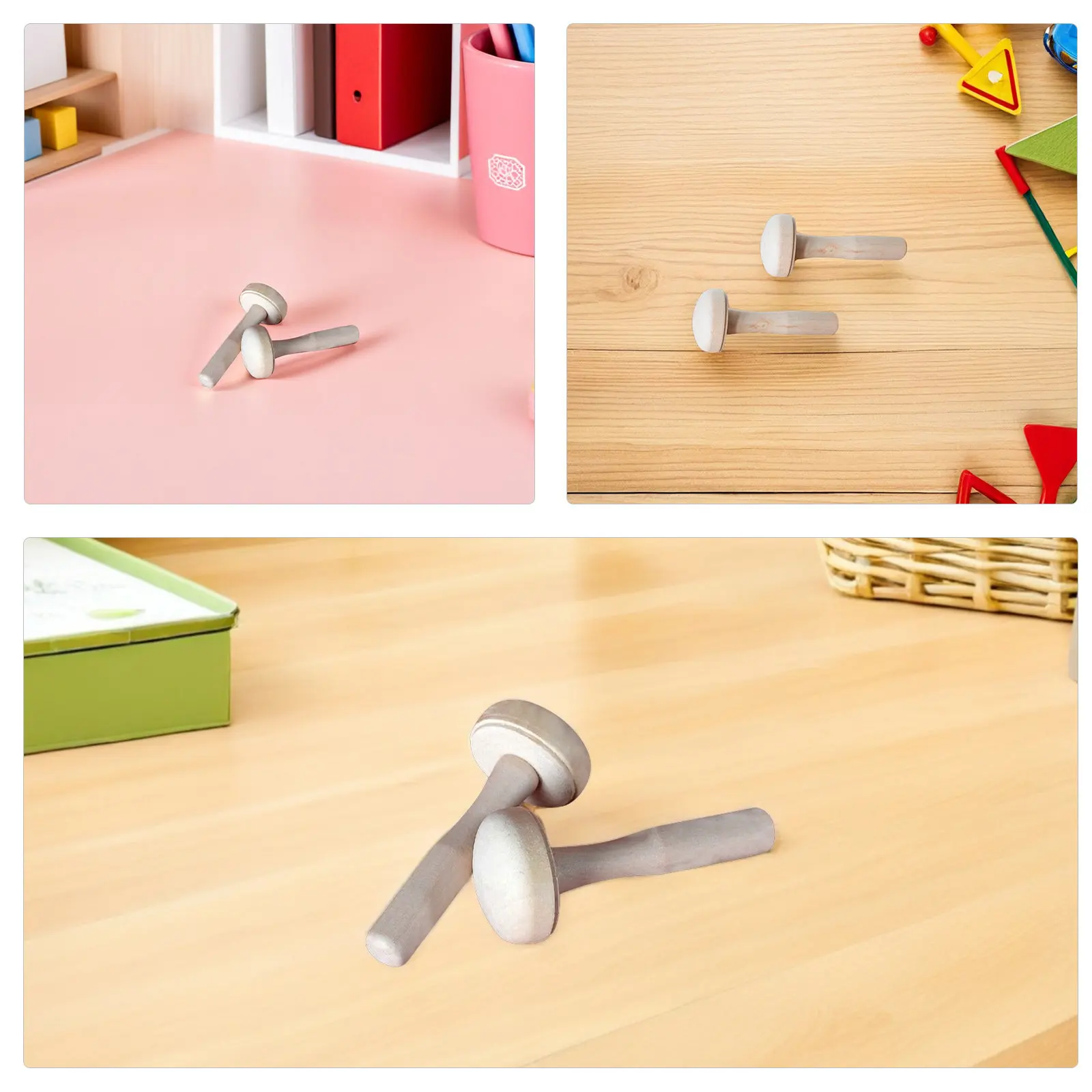 Set di 10 Rulli a Fungo in Legno per Stampa a Rilievo, Strumenti per Progetti Artistici Fai-da-Te per Bambini, Bordi Sicuri e Lisci