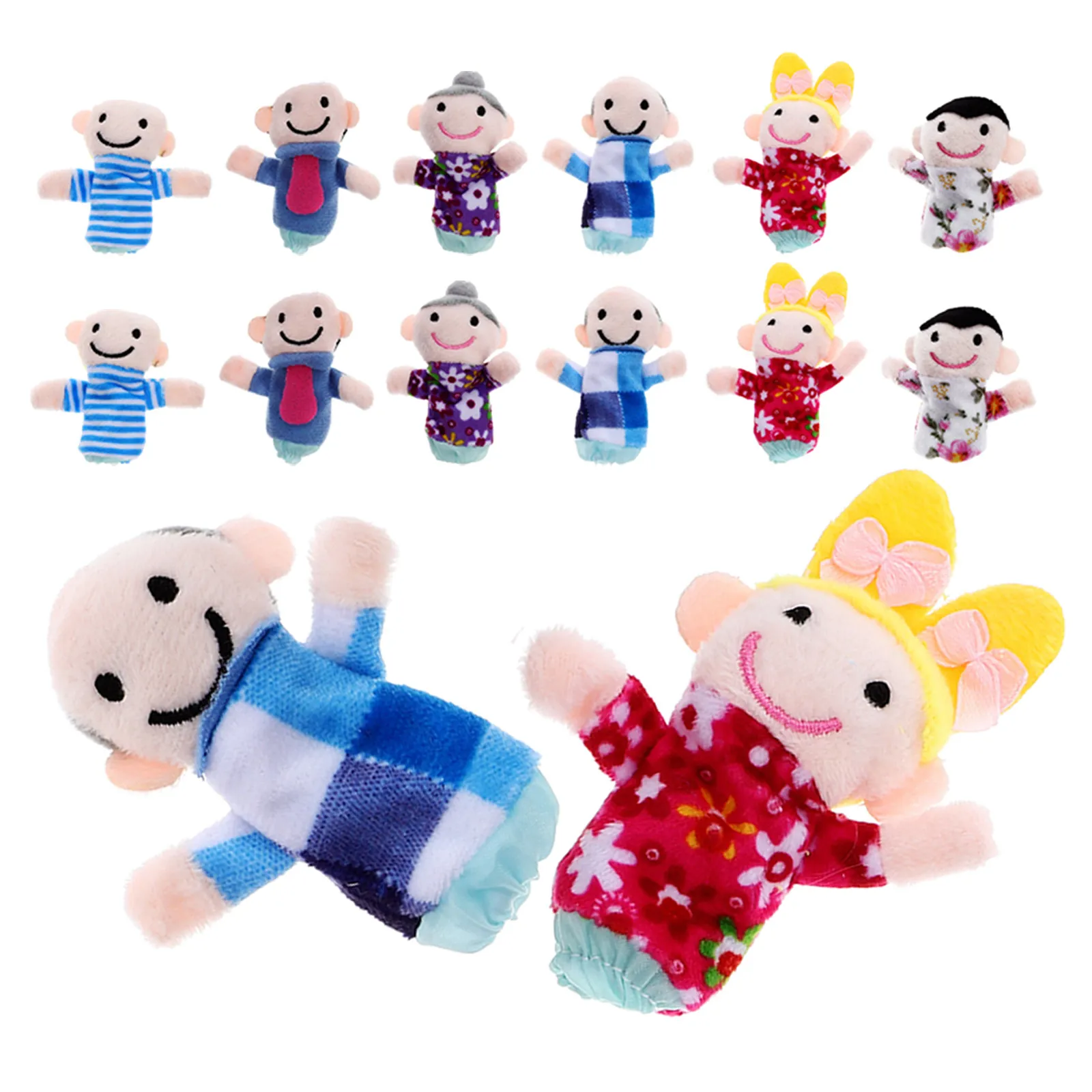 

18Pcs Early Education Hand Puppets Soft Felt Family Finger Puppets Interactive Storytelling Role Play Set for Kids Toddlers