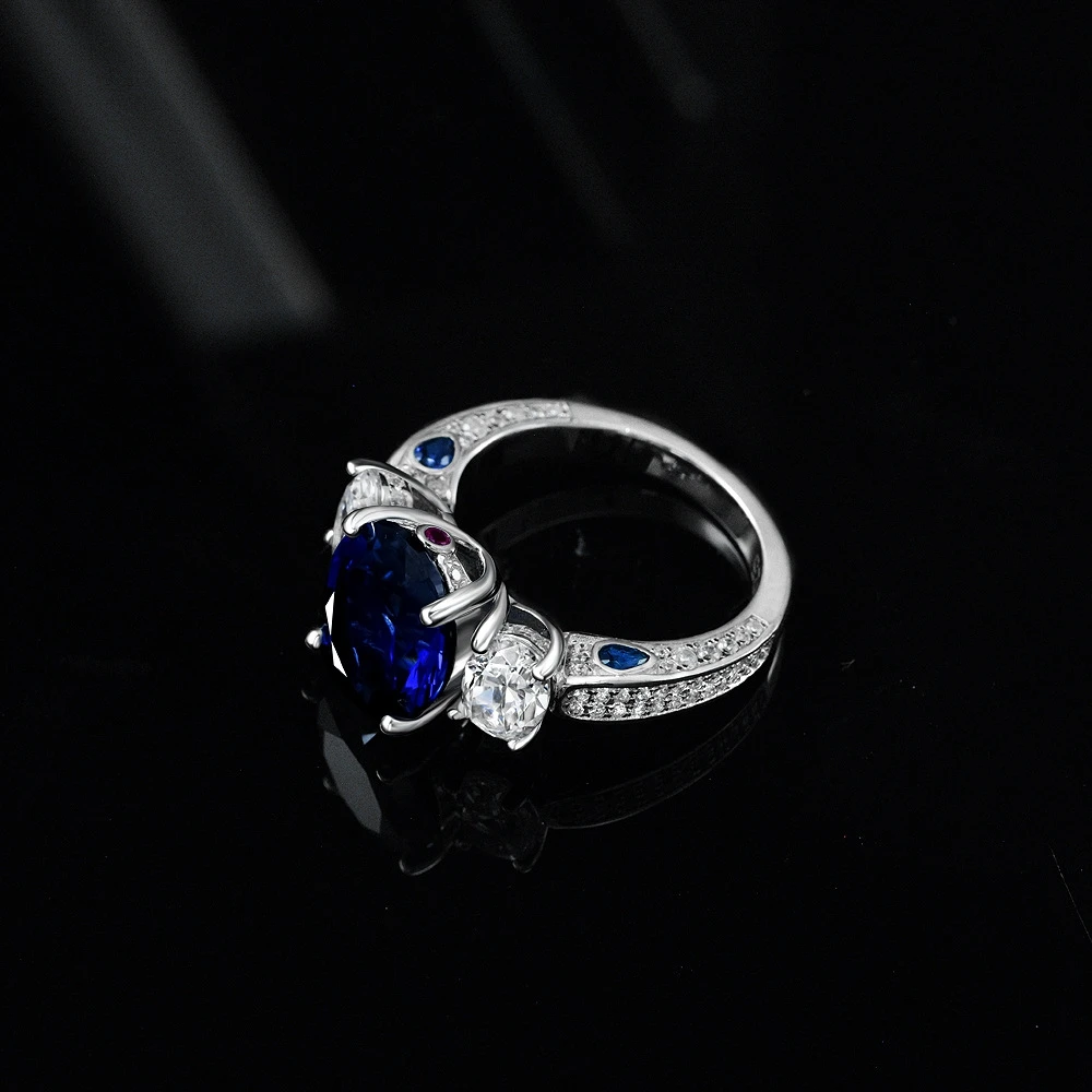 Vinregem 5CT 10*12 MM Oval Cut Sapphire High Carbon Diamond Gemstone 925 Sterling Silver Wedding Engagement Rings Fine Jewelry