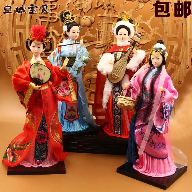 Chinese Characteristics Beijing Doll Silk Doll Crafts 12 Inch Beijing Opera Figure Four Beauties Decoration