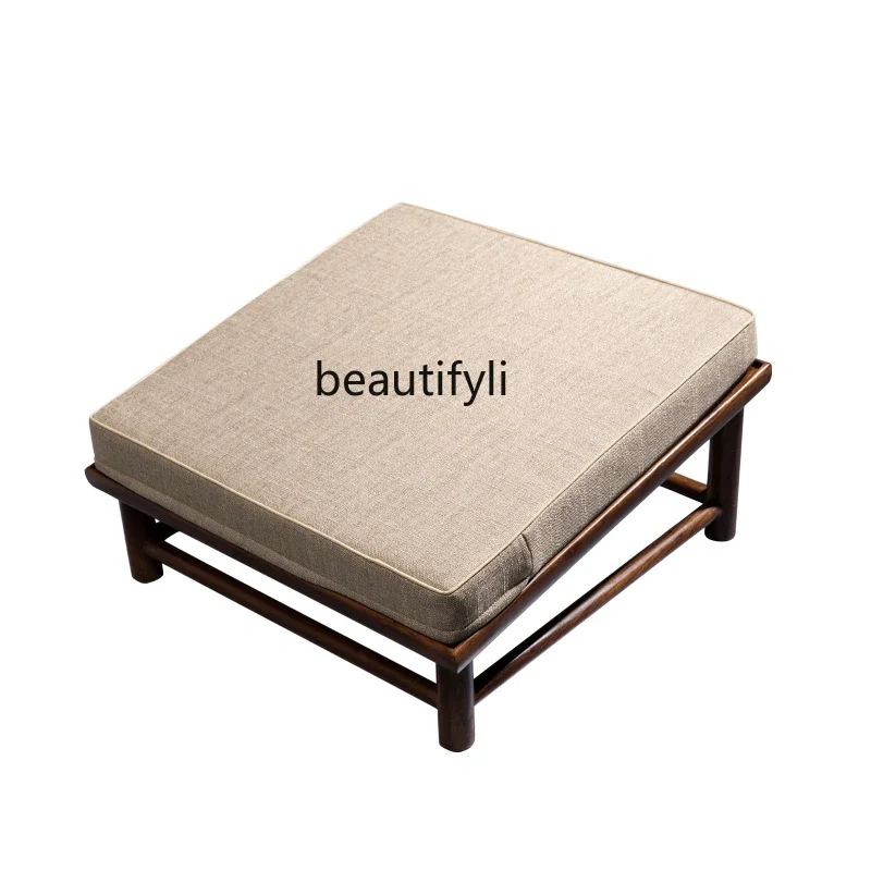 New Chinese Style Prayer Mat Solid Wood Four-Leg Simple Futon Hassock Worship Chair Household Square