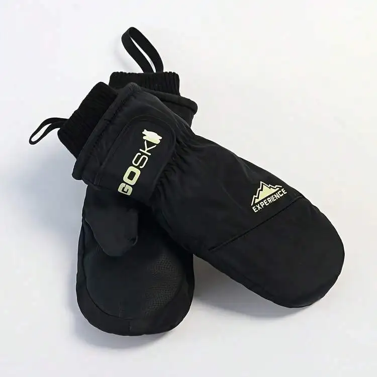 Winter Snow Mittens, Warm Thermal Gloves for Skiing, Windproof & Waterproof with Adjustable Wrist Strap