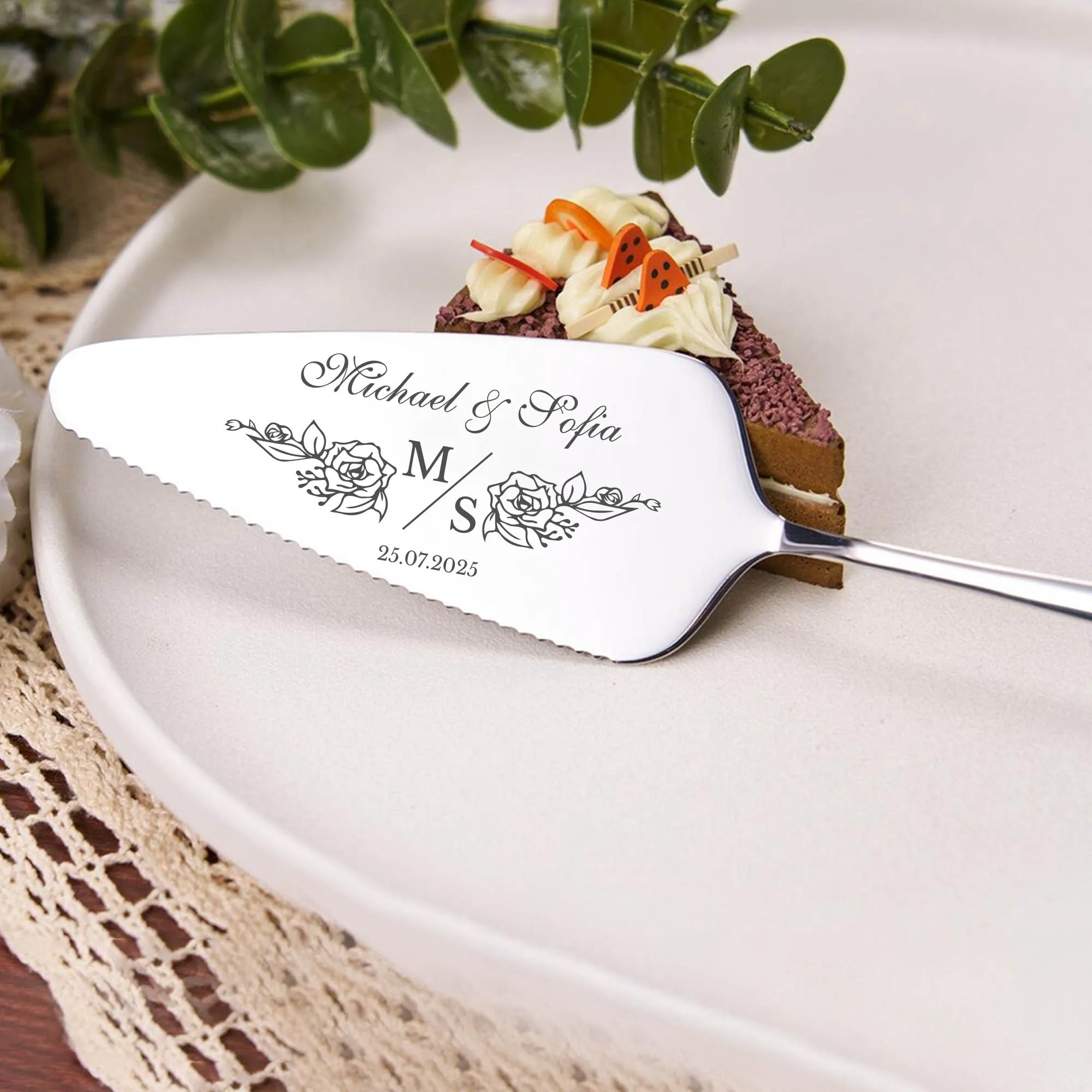 Personalized Cake Knife Engraved Wedding Cake Cutting Set Wedding Or Anniversary Gift For Couples Christmas Cake Cutting Set