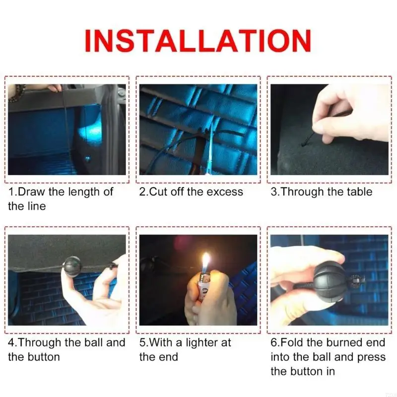 For MK5 MK2 Car Parcel Shelf String Cord Tonneau Cover Pivots Strap Holder 72XB