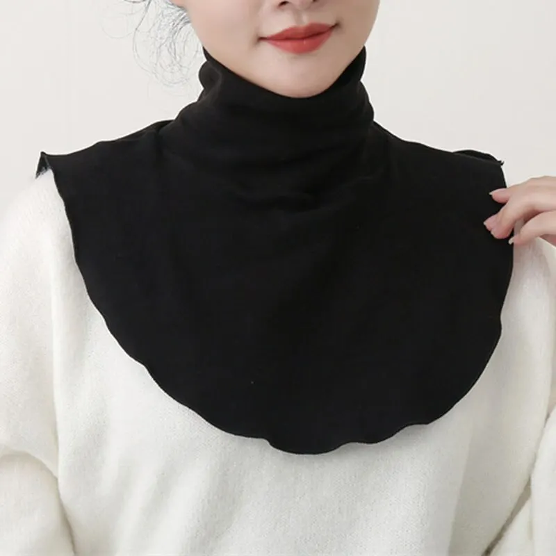 Fashion High Nack Fake Collar Neckerchief Detachable Collars Solid Color Winter Warm Scarf Women Shirt Collar