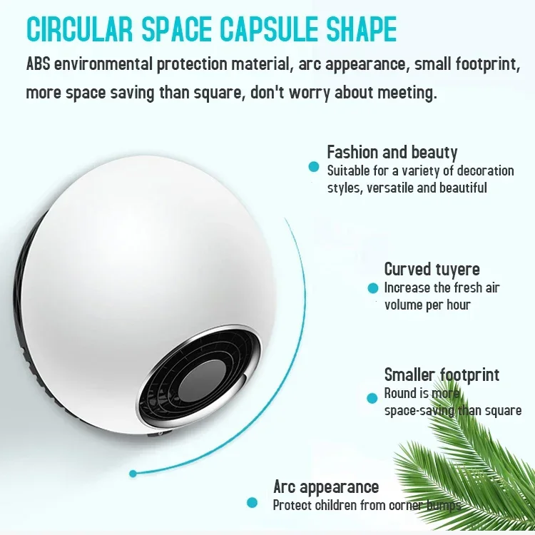 Wall Mount Air Purifier Room Fresh Air System Intelligent Removal Bacteria & Haze Popularity Nature Fresh Air Purifier