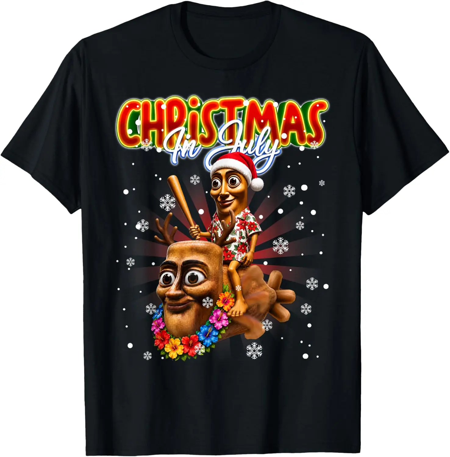 Funny Flying Tung Sahur In July Summer Meme T-Shirt 100% Cotton Trendy Y2K Short-Sleeve Tee-Soft, Quick-Drying,