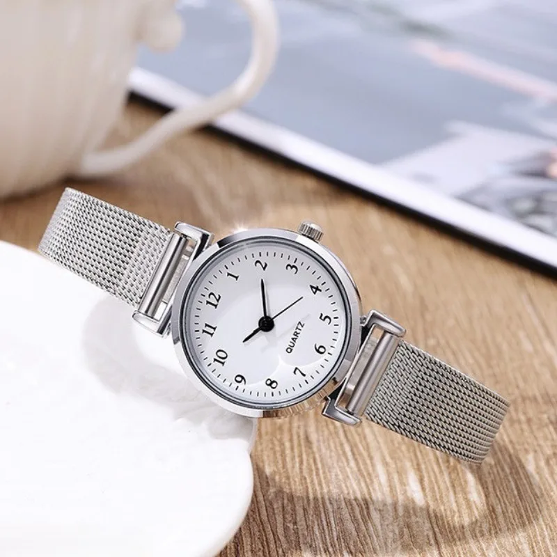 Women Watches Silver Mesh Strap Women's Bracelet Watch Casual College Style Fashion Versatile Clock Gift Часы Женские Наручные