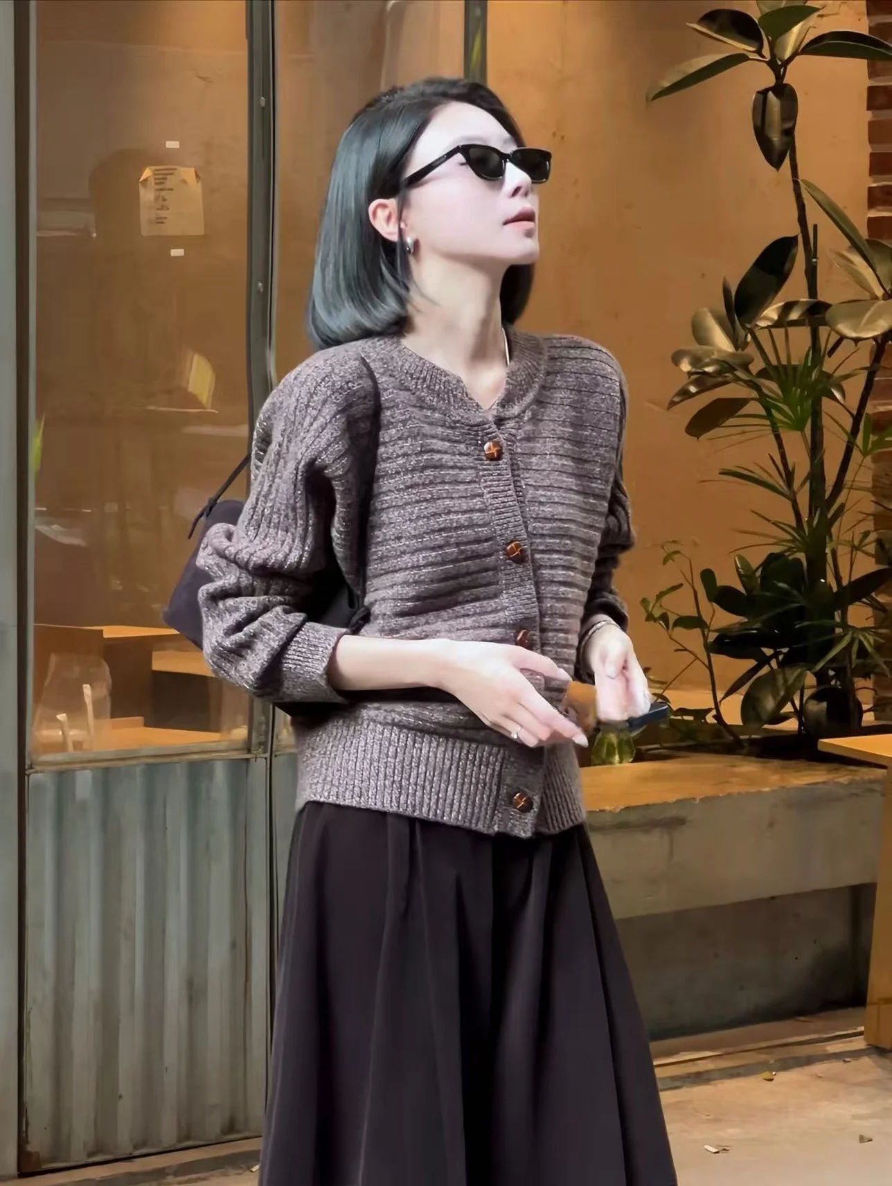 

Faionable Retro round Ne Knitted Sweater Textured Floral antung Autumn Winter New Arrival Week No Brand Commute St...