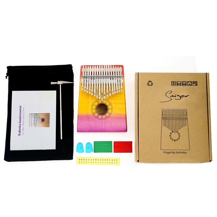 

Hooqu Dropshipping Service KLB17-3 Percussion Musical Instruments Colorful Thumb Piano Kalimba