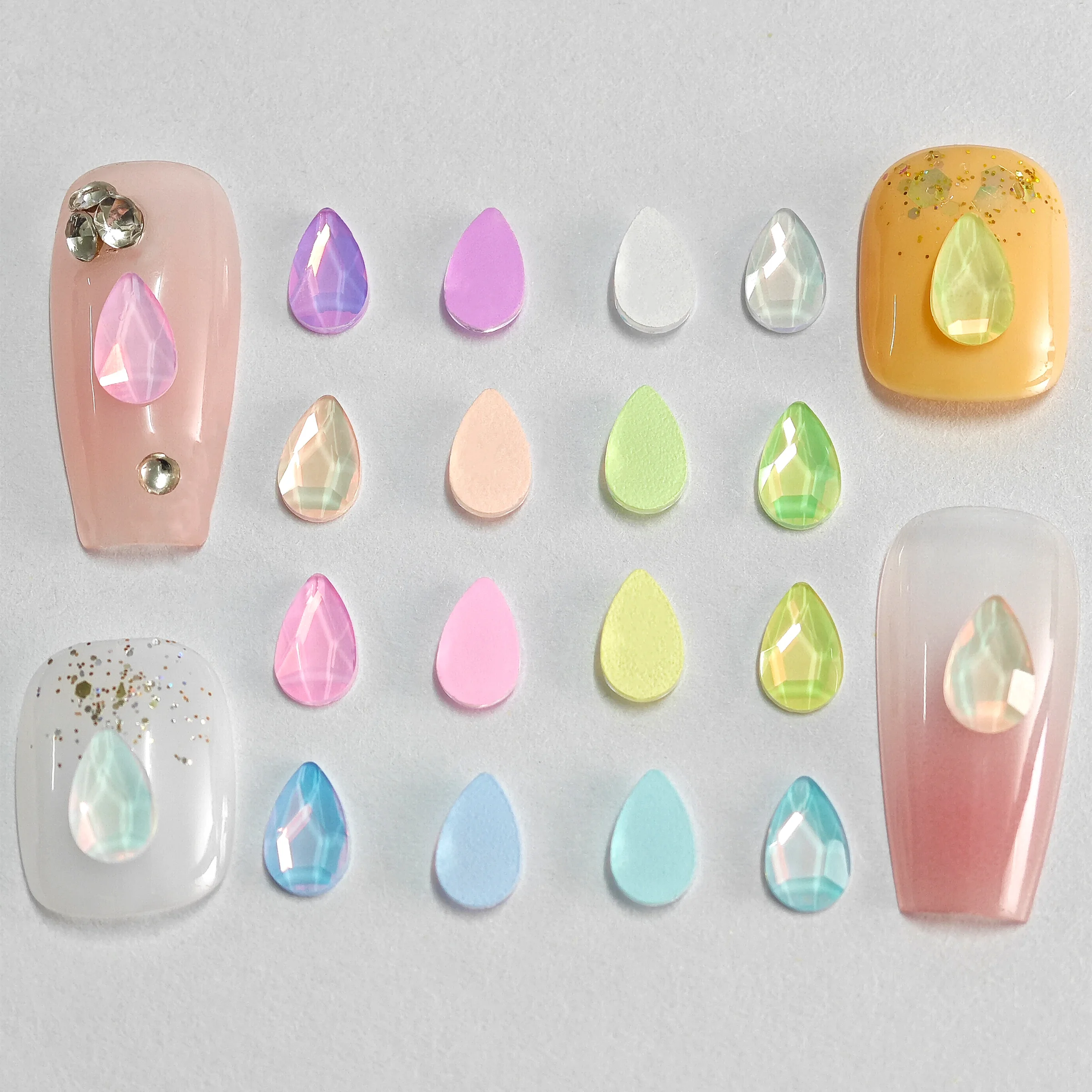 Strass en MSI de moka AB en forme de goutte, 100 pièces, 5.2x8mm, cristal, élégant, manucure 3D, nail art, décoration, breloques, bijoux