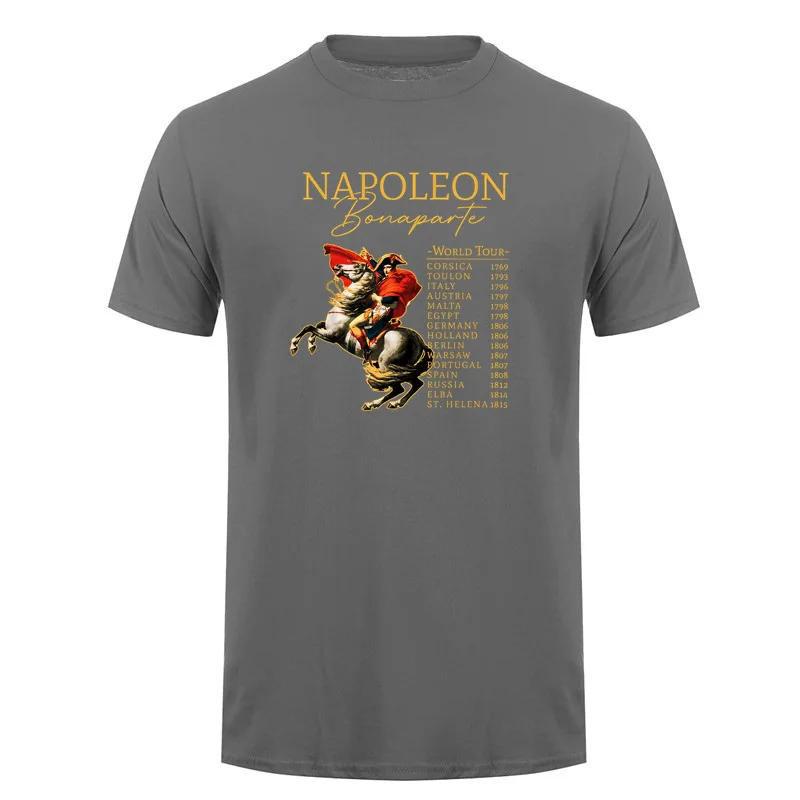 Napoleon Bonaparte World Tour Funny Military History Lover T-shirt Vintage Horseback Graphic T Shirts Historian Gift DA-990